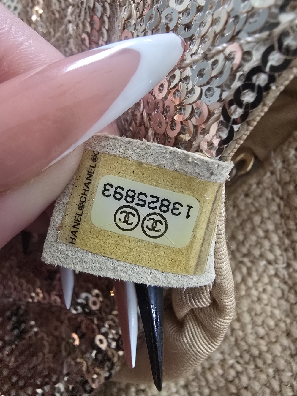 CHANEL 2.55 Gold Sequined Quilted Flap Bag - Picture 7 of 8